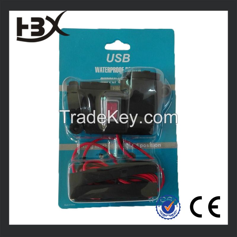 12V Waterproof Motorcycle Handlebar MP3 MP4 Cellphone USB Charger Power Adapter