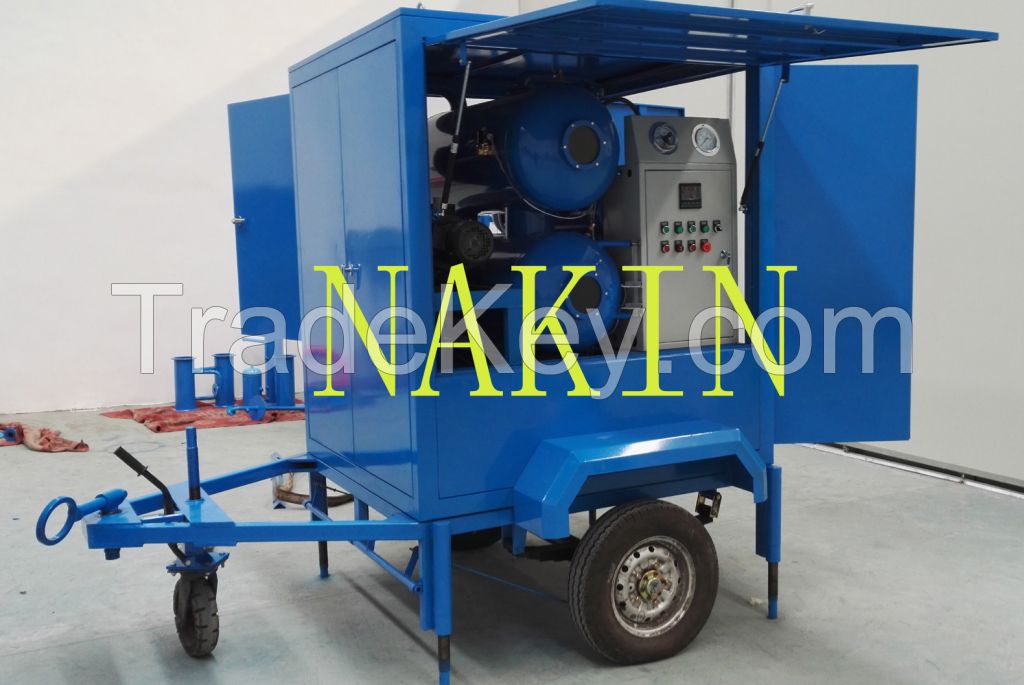 Mobile type vacuum insulation oil purifier, oil purification with double stages