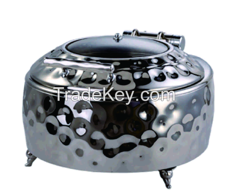 New Modern Hammered Square Stainless Chafing Dish Electric Heater Fuel