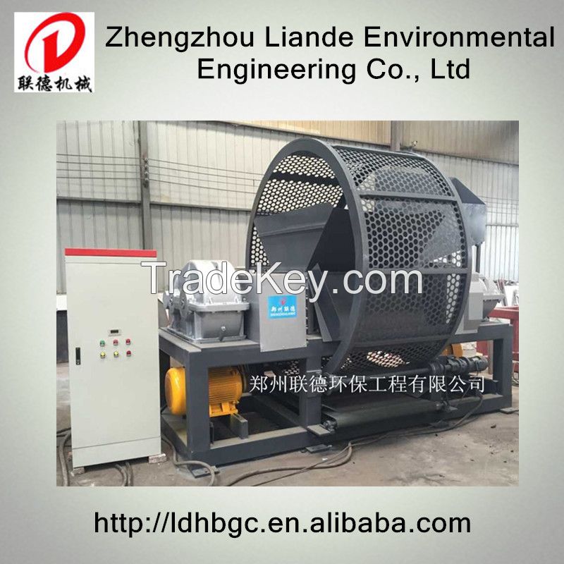 High practical double shaft waste tire shredder machine for sale