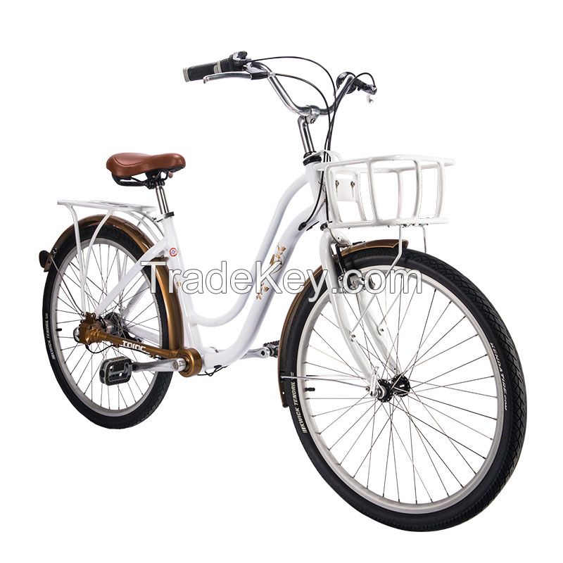 TDJDC Flower Whisper-1 SHIMANO 3-Speed SG-3R40 Derailleur 6061 Aluminium Alloy Thicken And Seamless Shaft Drive Chainless Commuting Bike White Style For Women China Factory