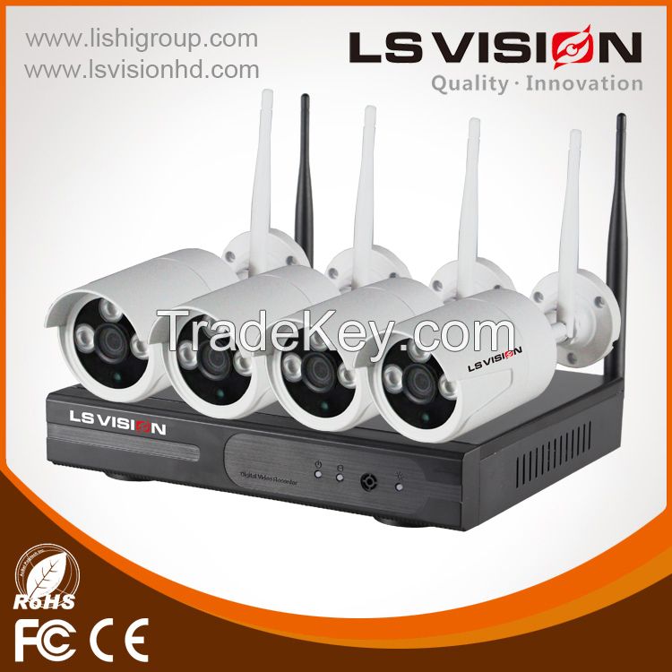 HD Wifi Nvr Security System With 4PCS Fixed Lens 3.6mm IR Bullet Camera (LS-WK8104)