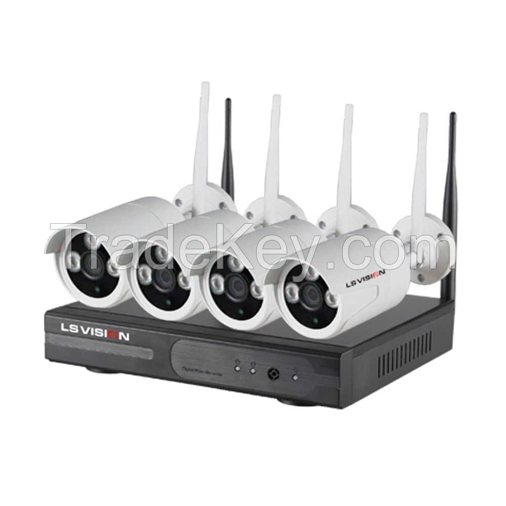 Ls Vision 2mp HD 1080P cctv camera wireless nvr kits (LS-WN9104)