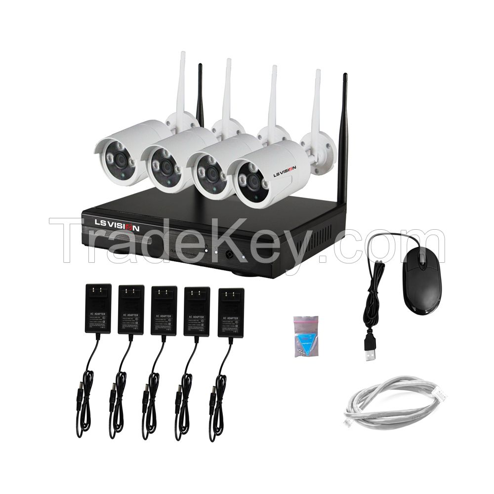 Ls Vision outdoor IP66  Wifi Nvr System 2mp Hd Wireless Cctv Cameras (LS-WN9104)