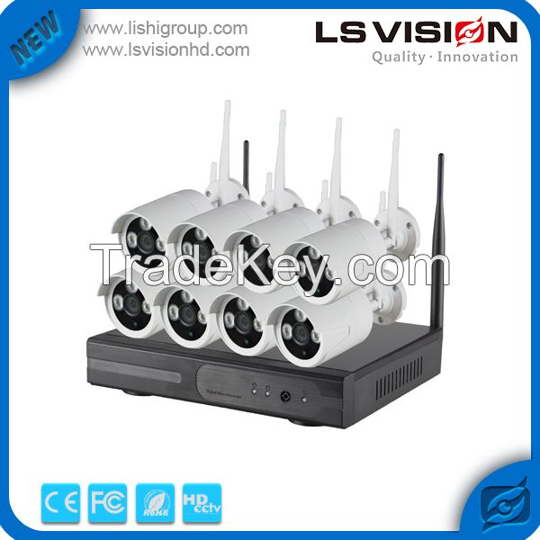 LS Vision Ls Vision 2015 New Design 1.3mp Security Cam 2.4ghz Wireless Camera 8ch Wifi Nvr Kit ( LS-WK8108)