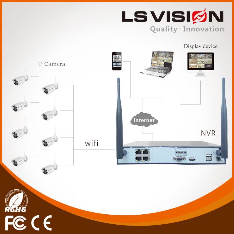 LS VISION 1.3 megapixel wireless ip camera 960P NVR KIT onvif