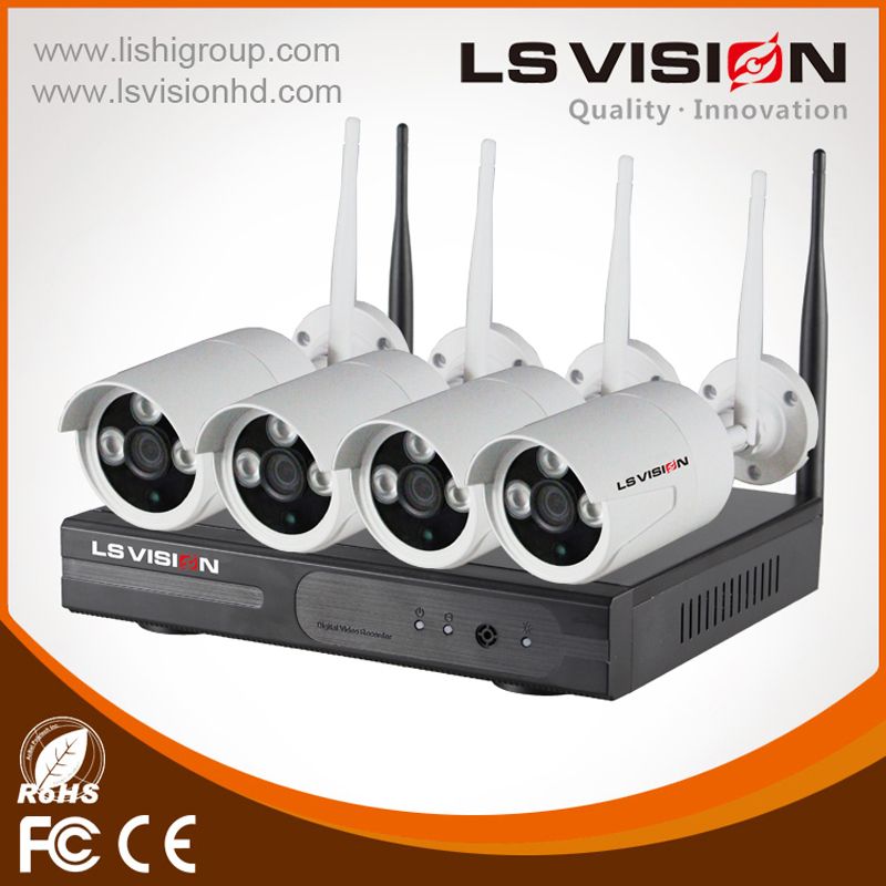 LS VISION long transmission distance wifi nvr kit 2.4G wireless ip camera