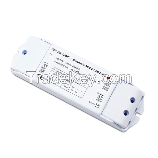 25W 350/500/700mA 1 channel 1-10v constant current dimmable led driver EUP25A-1WMC-1