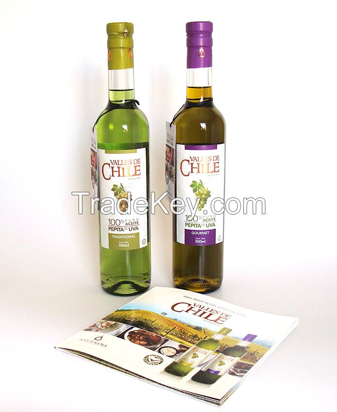 Traditional and gourmet grapeseed oil