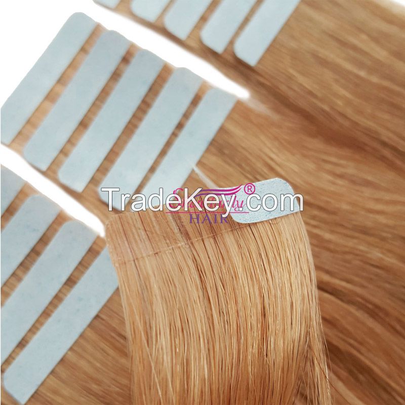 PU Tape In 100%Remy Human Hair Extensions Seamless Skin Weft Hair