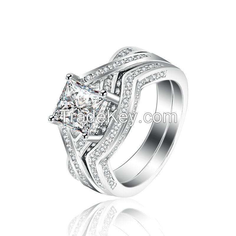 tiny CZ rings with pave setting wedding rings for women