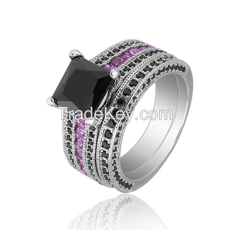 925 Silver Sterling Ring Set for Women and men pave setting