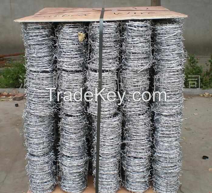 Electro galvanized barbed wire , hot dipped galvanized barbed wire ,Pvc barbed wire 