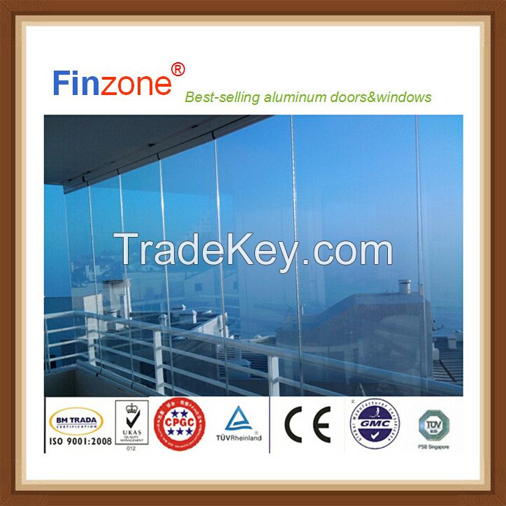 ISO aluminum frameless balcony for sale