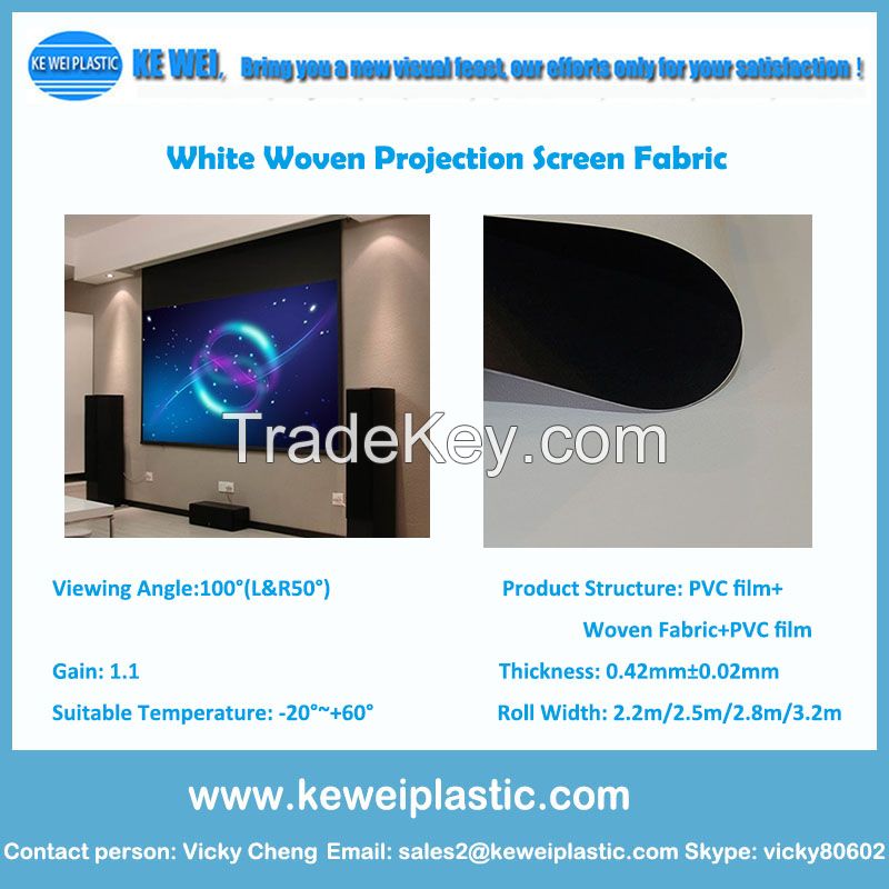 Normal matte white woven projection screen fabric