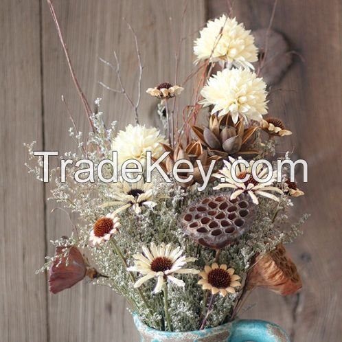 dried natural flower and plant craft for hotel family festival room decoration