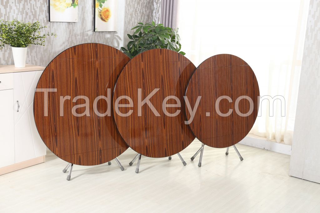 Dining table foldable table wood, stainless steel table family use hig