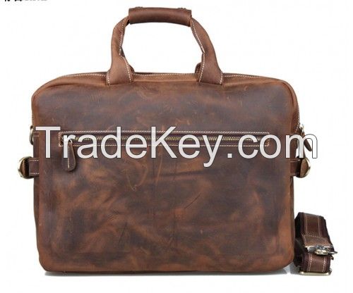 Dark Brown Leather Bag With Flap