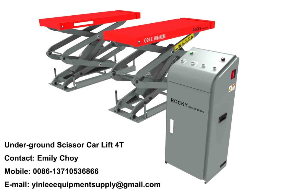 CE In-Ground Scissor Car Lift 4000kg with extension plate 001