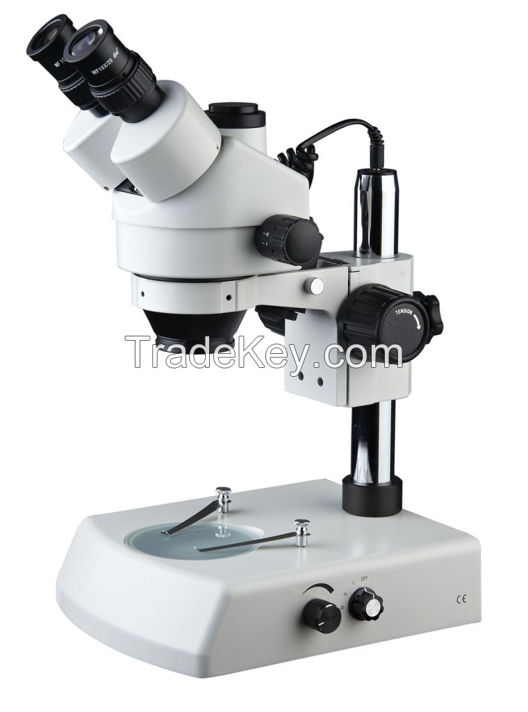 7X~45X Trinocular zoom stereo microscope continue microscope