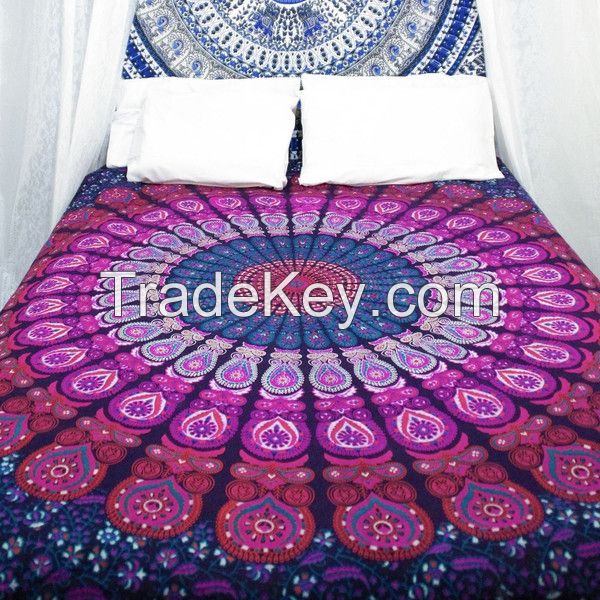 Twin Indian Mandala Bedspread Tapestry Wall Hanging Hippie bohemian Ethnic Throw.