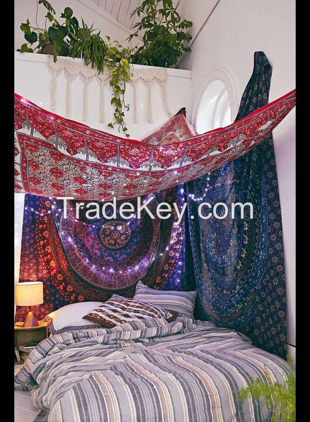 WALL DECOR HIPPIE TAPESTRIES BOHEMIAN MANDALA TAPESTRY WALL HANGING INDIAN THROW.