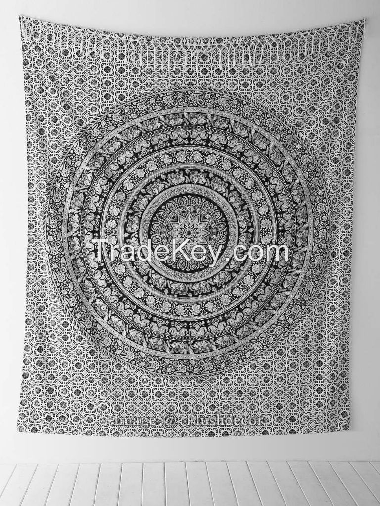 Magical Thinking Floral Elephant Tapestry