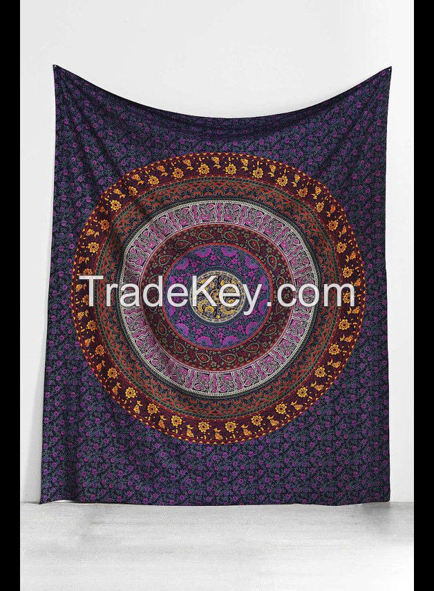 WALL DECOR HIPPIE TAPESTRIES BOHEMIAN MANDALA TAPESTRY WALL HANGING INDIAN THROW.