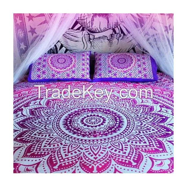 PINK OMBRE WALL HANGING BEACH THROW BEDSPREAD MAND