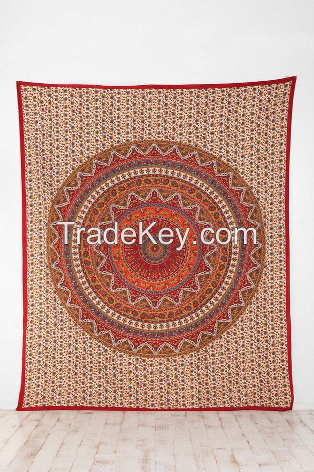 Indian Star Mandala Hippie Tapestry Bedspread Dorm