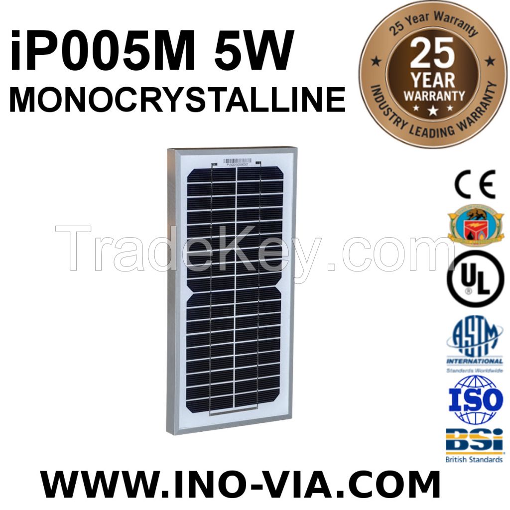 iP005M 5W MONOCRYSTALLINE SOLAR PANEL