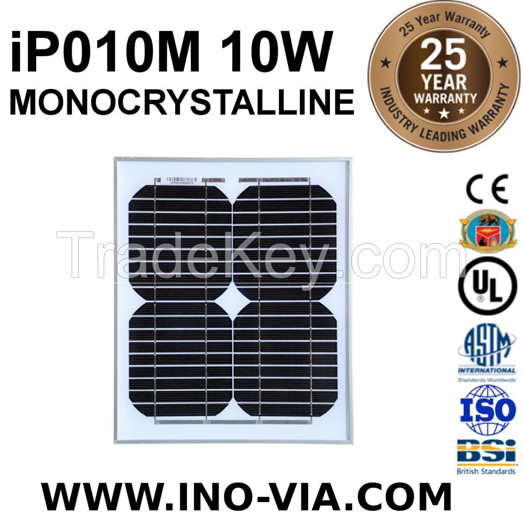iP010M 10W MONOCRYSTALLINE SOLAR PANEL