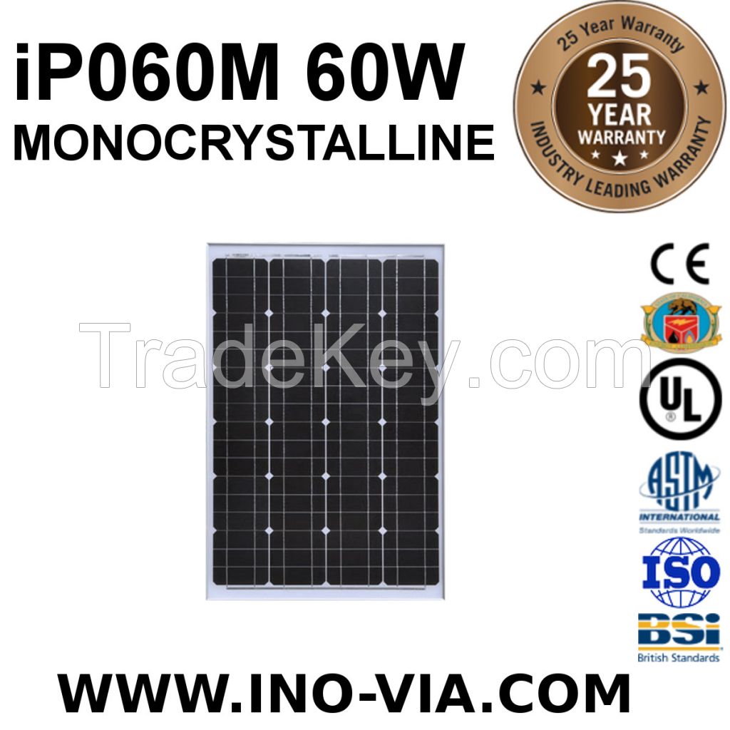 iP060M 60W MONOCRYSTALLINE SOLAR PANEL
