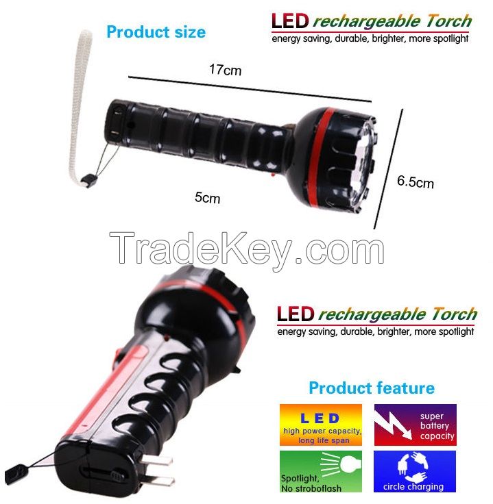 YD8847 New LED Rechargeable Flashlight New Plastic Led Flashlight