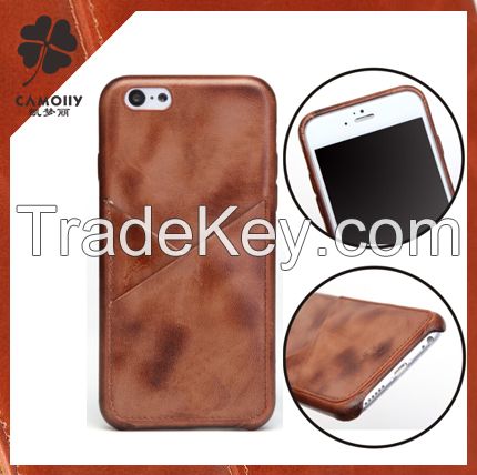 2016 new style leather back cover case for Iphone 6s with card holder