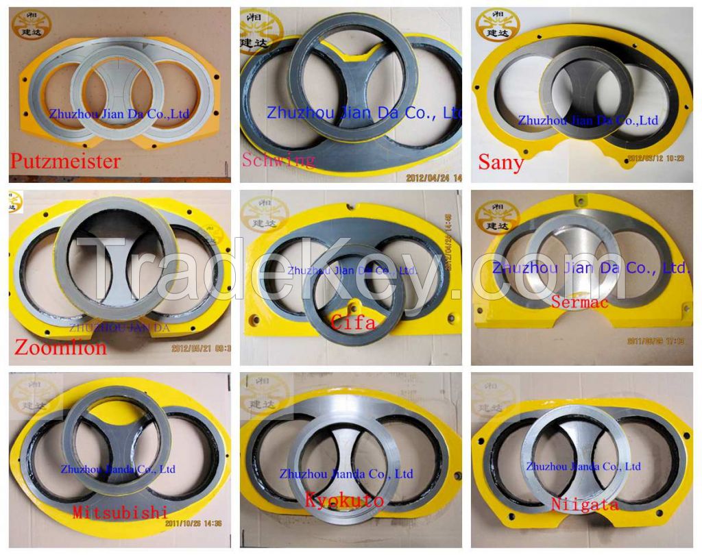 China Manufacturer Concrete Pump Parts wear plate and wear ring for Cifa, Sermac, Kyokuto, Kcp, Junjin concrete pumps