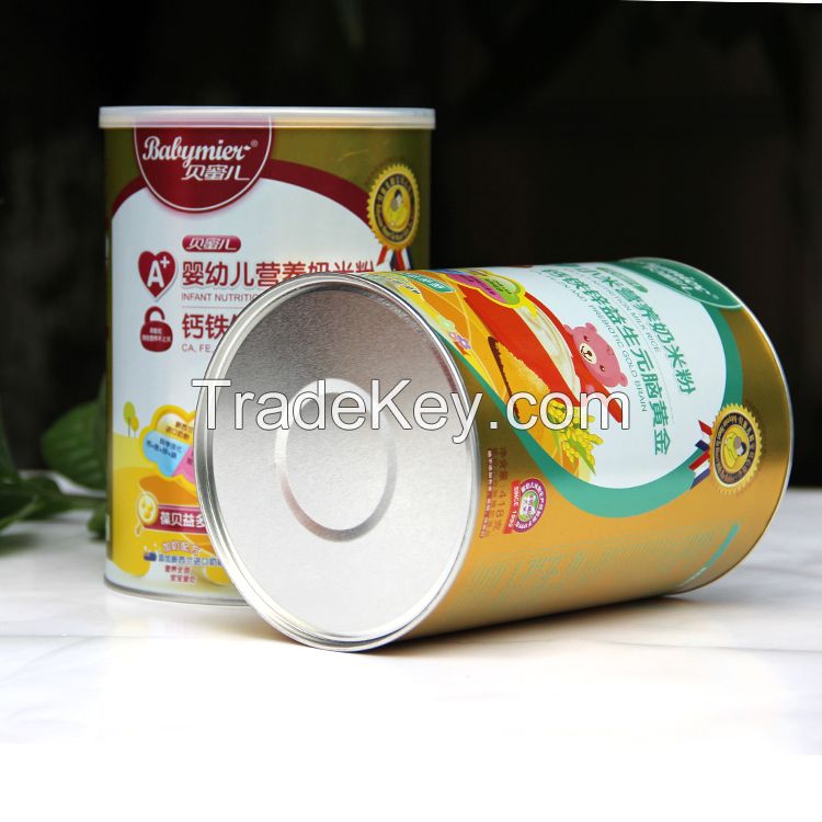 Easy peel off lid protein powder paper can food grade