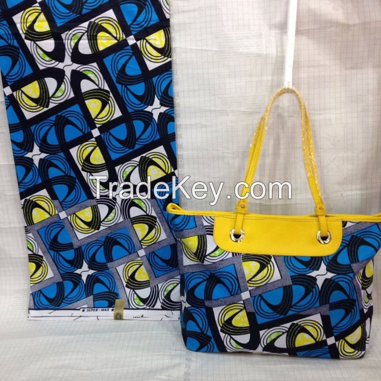 hot sale African super wax print with matching bag