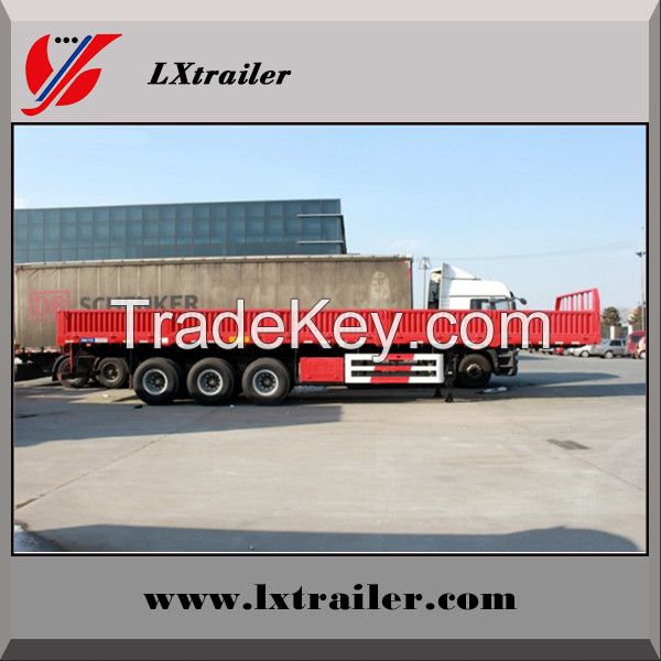 Detachable drop side wall semi trailer with container locks