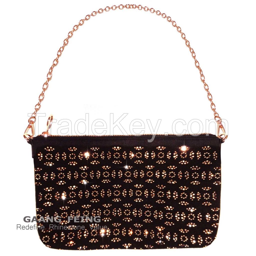 rhinestone, nailheads make up bag / pouch