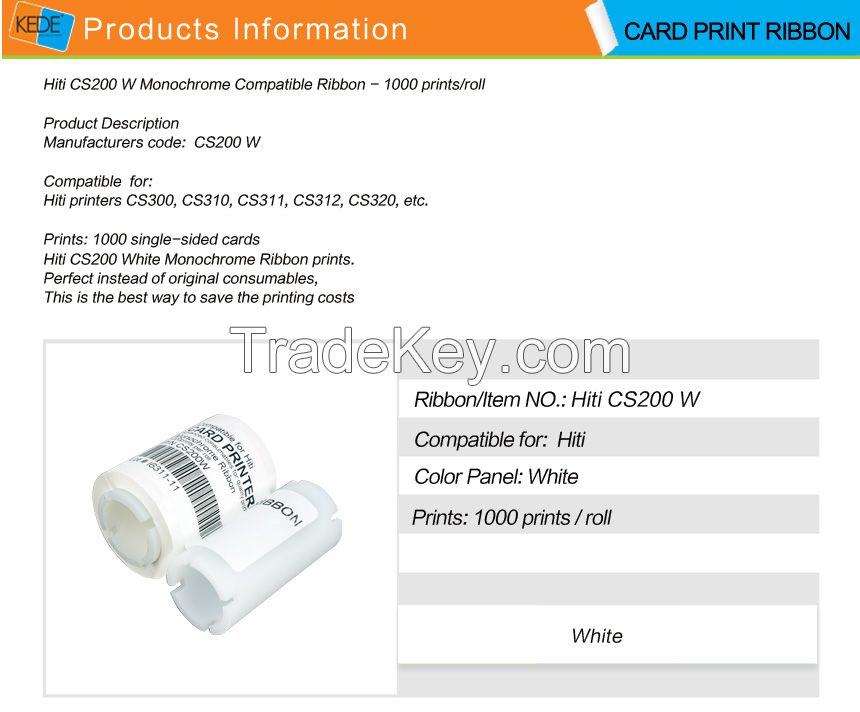 For Hiti CS200 White Monochrome Ribbon - 1000 prints