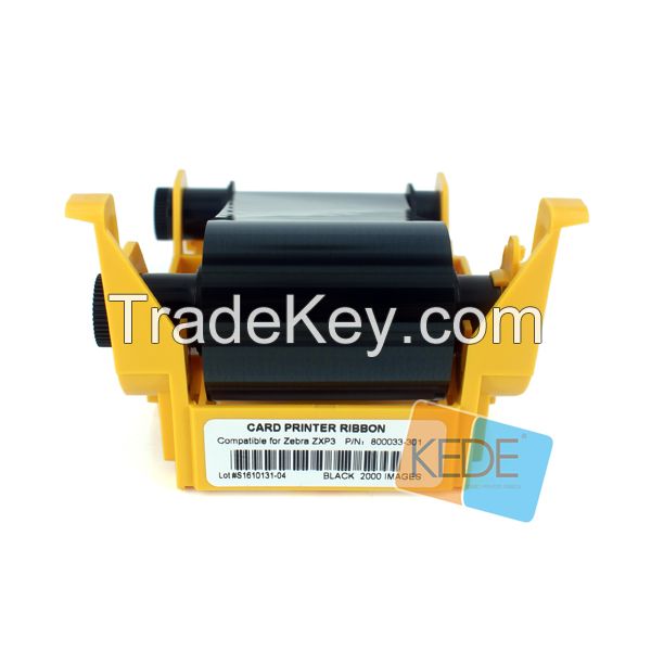 For Zebra ZXP3 800033-301 black compatible card printer ribbon