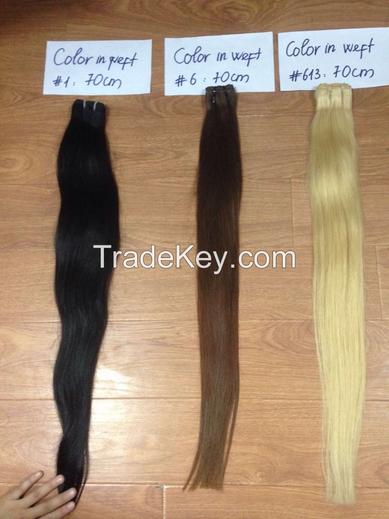 Blonde hair 100% human hair exetension from Vietnam remy hair fast delivery