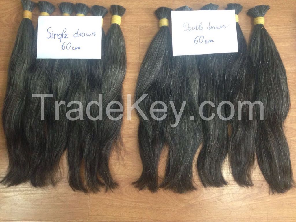 Grey hair bulk hair Vietnam hair 100% human hair extensions 100% remy hair high quality