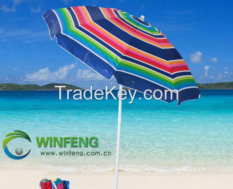Sun-Shaping,High Quality Steel Frame Polyester Custom Folding Beach Umbrella