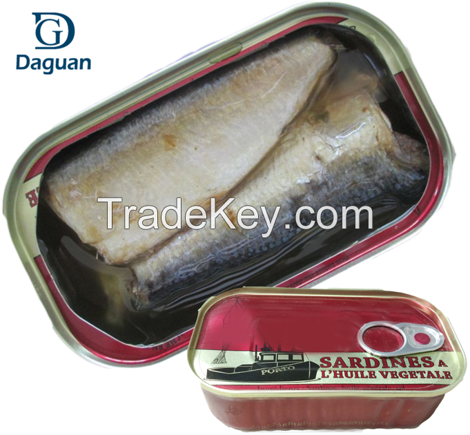 125g*50 canned sardine in oil, sardine canned fish, sardine factory