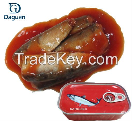 125g*50 Canned Sardines in Tomato Sauce, canned food factory