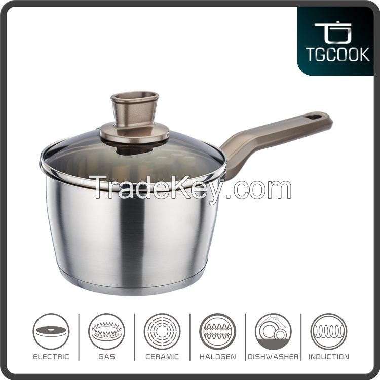 2016 new product stainless steel saucepan with smooth handels
