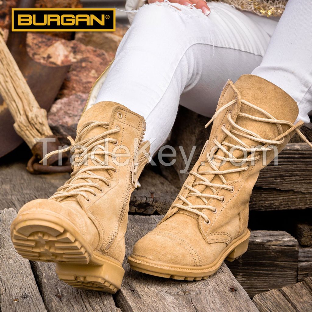 BURG832 Cross-over Suede Desert Combat Boots