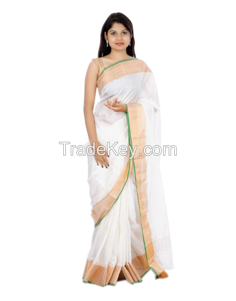 Uppada White color Handloom Silk Saree
